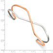 Stainless Steel Polished Rose IP-plated Cuff Bangle - Birthstone Company