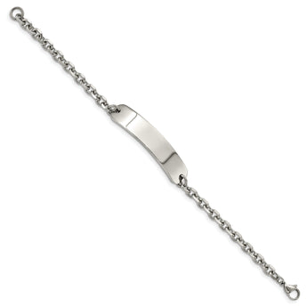Stainless Steel Polished Cable Chain 8in ID Bracelet