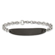 Stainless Steel Polished Black IP-plated 8in ID Bracelet