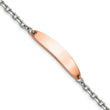 Chisel Stainless Steel Polished Cable Chain Rose IP-plated 7 inch ID Bracelet