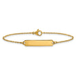 Stainless Steel Polished Yellow IP-plated 7in Small ID Bracelet