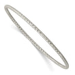 Stainless Steel Polished Textured 2mm Slip on Bangle - Birthstone Company