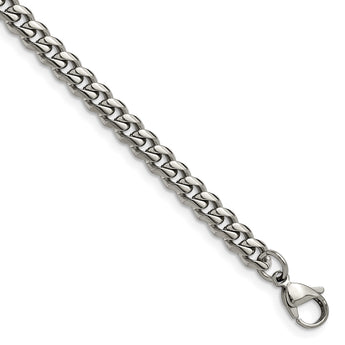 Stainless Steel Polished 6mm 8.25in Curb Bracelet - Birthstone Company