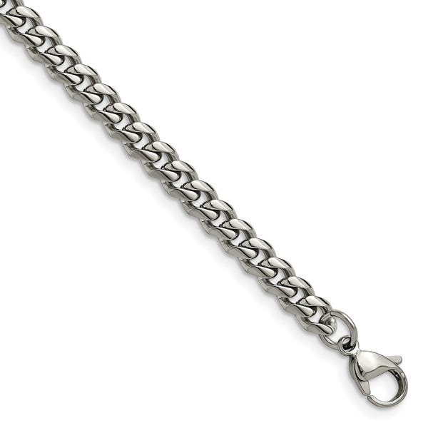 Stainless Steel Polished 6mm 8.25in Curb Bracelet - Birthstone Company