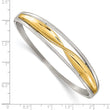 Chisel Stainless Steel Polished Twisted Yellow IP-plated Hinged Bangle
