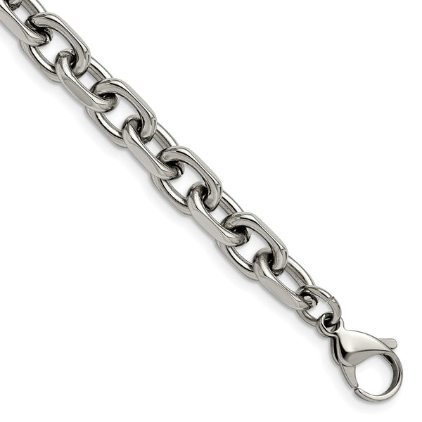 Stainless Steel Polished 8.50mm 8.75in Cable Bracelet - Birthstone Company