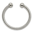 Stainless Steel Polished 7.3mm Cuff Bangle - Birthstone Company