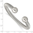 Stainless Steel Polished 7.3mm Cuff Bangle - Birthstone Company