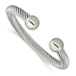 Stainless Steel Polished 7.3mm Cuff Bangle - Birthstone Company