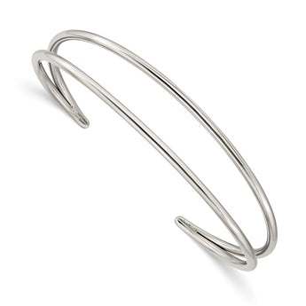 Chisel Stainless Steel Polished Cuff Bangle