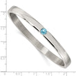 Stainless Steel Polished with Blue Preciosa Crystal 6mm Hinged Bangle