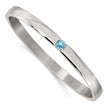 Chisel Stainless Steel Polished with Blue Preciosa Crystal 6mm Hinged Bangle