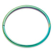 Stainless Steel Polished Rainbow IP-plated 4mm Hinged Bangle