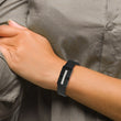 Stainless Steel Polished Black IP-plated Mesh Adjustable Magnetic Bracelet