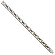 Chisel Stainless Steel Polished Black and Rose IP-plated 8.5 inch Link Bracelet