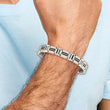 Chisel Stainless Steel Polished Black and Rose IP-plated 8.5 inch Link Bracelet