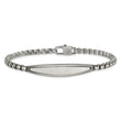 Stainless Steel Antiqued White Bronze Plated Scratch Finish  8.5in Bracelet