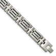 Chisel Stainless Steel Brushed with Polished Beads Inlay 8.5 inch Link Bracelet