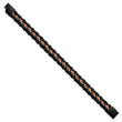 Chisel Stainless Steel Antiqued and Polished Rose IP-plated Black Leather 8.5 inch Bracelet