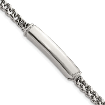 Stainless Steel Polished Heavy Wheat 8.25in ID Bracelet