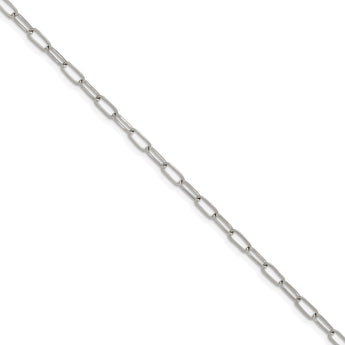 Chisel Stainless Steel Polished Elongated Open Link Paperclip 6.5 inch + 1.25 inch Bracelet - 6.5
