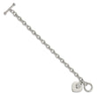 Chisel Stainless Steel Polished Two Hearts with CZ 7.5 inch Toggle Bracelet - 7.5