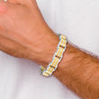 Chisel Stainless Steel Brushed and Polished Yellow IP-plated 8.25 inch Link Bracelet