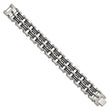 Chisel Stainless Steel Brushed and Polished with Black Rubber Inlay 8.25 inch Link Bracelet