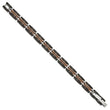 Chisel Stainless Steel Brushed and Polished Black and Rose IP-plated Reversible 7.5 inch Bracelet with .5 inch Extension
