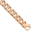 Chisel Stainless Steel Polished Rose IP-plated with CZ 7.75 inch Curb Link Bracelet