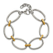 Chisel Stainless Steel Polished Yellow IP-plated Open Link 7.5 inch Bracelet with 1 inch Extension