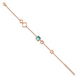Chisel Stainless Steel Polished Rose IP-plated Multicolor Crystal 7.5 inch Bracelet with 1 inch Extension