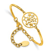 Chisel Stainless Steel Polished Yellow IP-plated Stars 5.5 inch Bangle Bracelet with 2 inch Extension