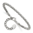 Chisel Stainless Steel Polished 4mm Beaded 6.5 inch Bracelet with 1.5 inch Extension