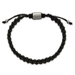 Chisel Stainless Steel Brushed Black Agate Black Nylon Adjustable Bracelet - 6.5 to 9.5