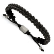 Chisel Black Agate Wrap Bracelet in Stainless Steel, 8.5mm, 6.5 Inch