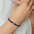 Chisel Freshwater Pearl Black Silicone Bracelet in Stainless Steel, 4mm