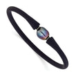 Chisel Freshwater Pearl Black Silicone Bracelet in Stainless Steel, 4mm