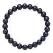 Chisel Black Freshwater Pearl Bracelet, 8mm Stretch