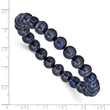 Chisel Black Freshwater Pearl Bracelet, 8mm Stretch