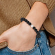 Chisel Black Onyx & White Freshwater Pearl Bracelet, 8mm Stretch