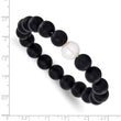 Chisel White Freshwater Pearl Beaded Bracelet, 10mm Stretch, 7 Inch