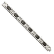 Stainless Steel Brushed and Polished Black IP-plated with 1/4 carat Diamond Bracelet for Men 8.75 in - Birthstone Company
