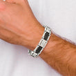 Stainless Steel Brushed and Polished Black IP-plated with 1/4 carat Diamond Bracelet for Men 8.75 in - Birthstone Company