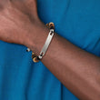 Chisel Onyx Nylon to ID Bracelet in Stainless Steel, 8mm Adjustable Stretch