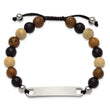 Chisel Onyx Nylon to ID Bracelet in Stainless Steel, 8mm Adjustable Stretch