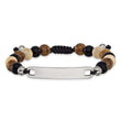 Chisel Onyx Nylon to ID Bracelet in Stainless Steel, 8mm Adjustable Stretch