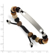 Chisel Onyx Nylon to ID Bracelet in Stainless Steel, 8mm Adjustable Stretch