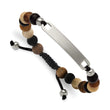 Chisel Onyx Nylon to ID Bracelet in Stainless Steel, 8mm Adjustable Stretch