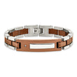 Stainless Steel Polished Brown IP-plated with .01 carat Diamond Bracelet for Men - Birthstone Company